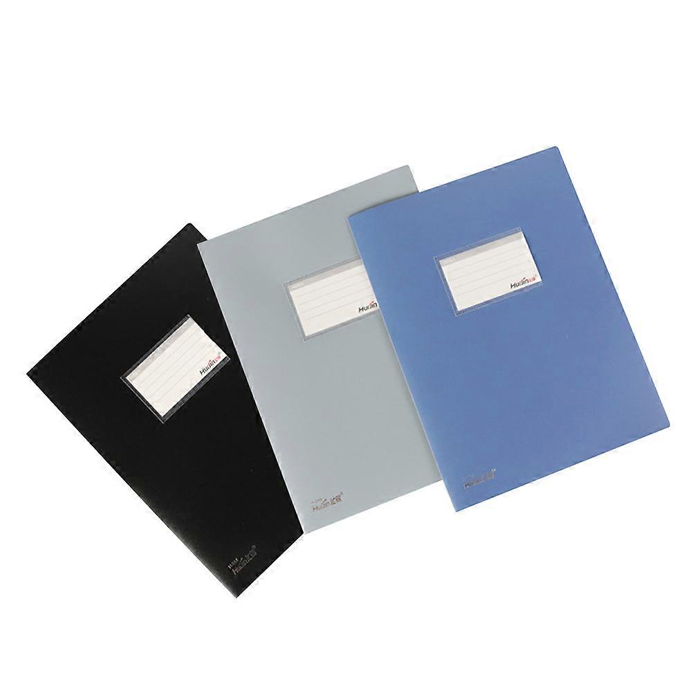 Plastic File Folders A4 Data File Filing Home Use Students Teachers Black 31x23cm 3Pcs