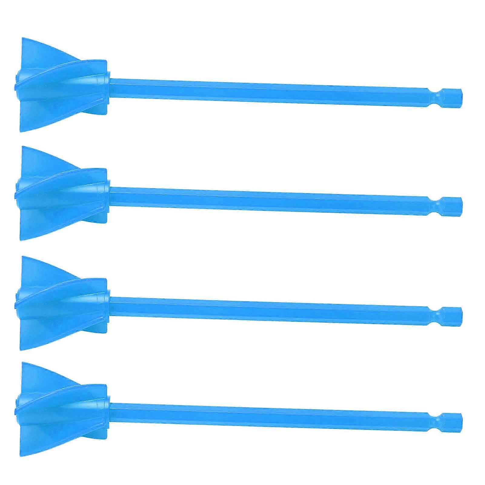 4Pcs Resin Mixer Paddles Strong Uniform Mixing 5 Blades Reusable Paint Mixer Drill Attachment Blue 