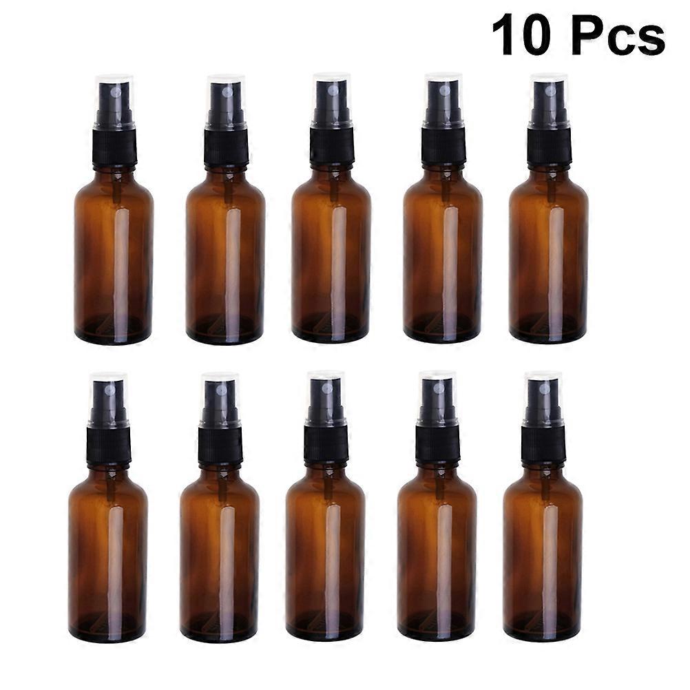 Spray Bottle Travel Size Empty Glass Bottle For Perfume Holder With Sealing Feature 10Pcs Brown