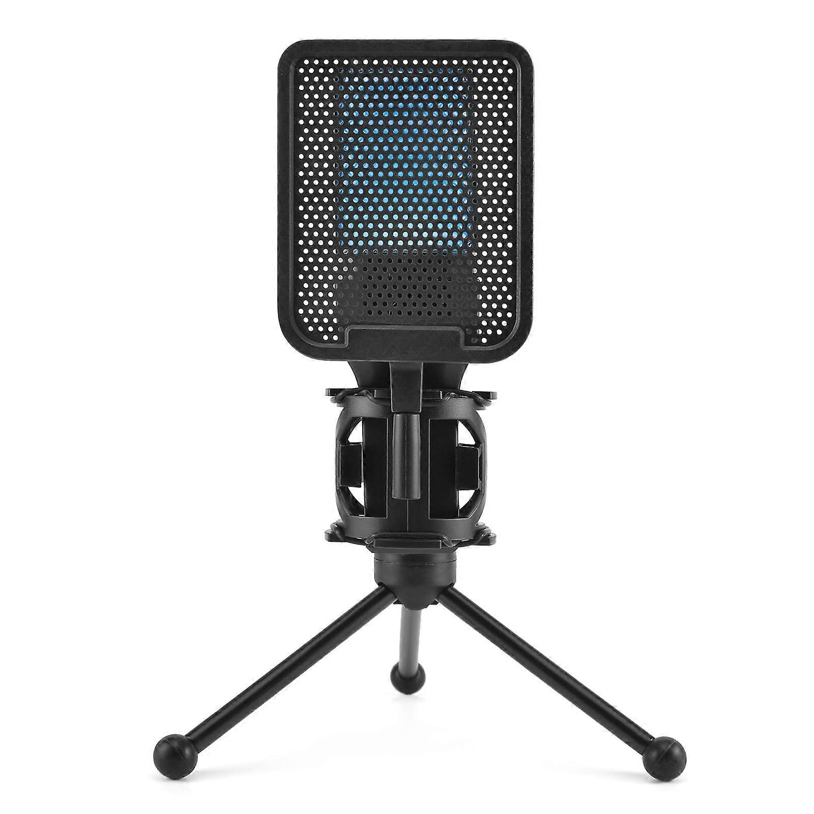 Adjustable 360-Degree Microphone Stand with Noise Reduction, Desktop Kit with 7 Colored LED ABS for Streamers and Podcasters