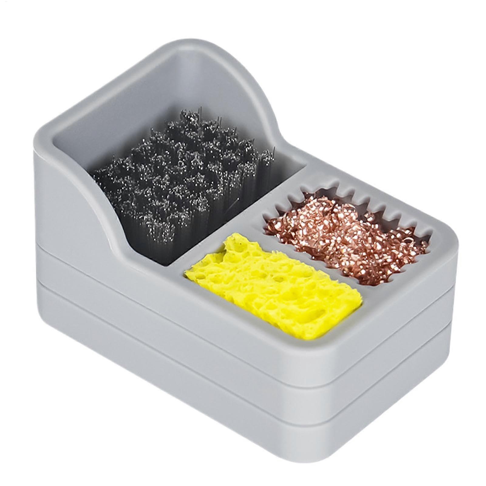 Soldering Tip Cleaner Gray, Portable Soldering Tip Cleaner with Sponge, Space Saving Soldering Accessories for All Models