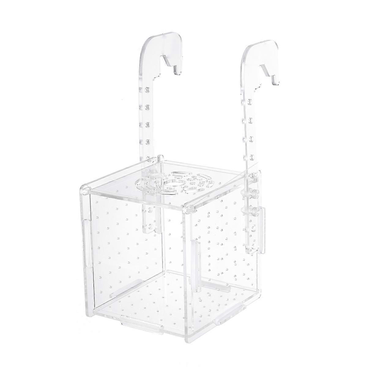 Fish Tank Breeding Isolation Case Aquarium Use Hatching Boxes Transparent Multifunctional 10 x 10 x 11 cm 1Pcs