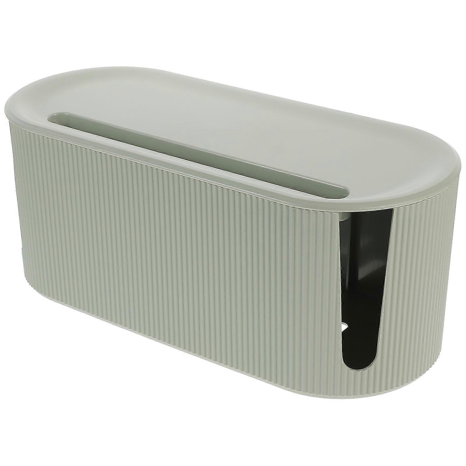 Cable Box with Cord Management for Storage Light Green PP Material Practical Outlet Hole Design 7.8x4.7x3.5 Inches