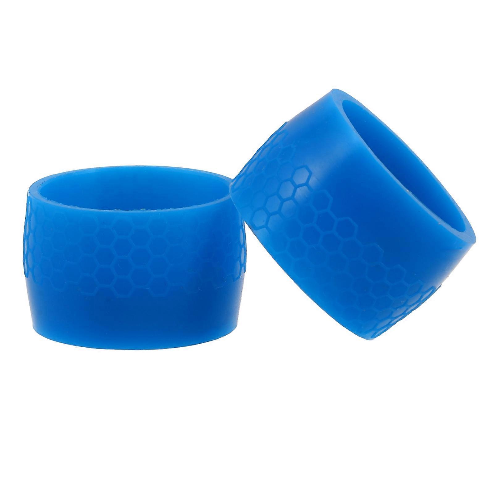 Blue Silicone Bike Handlebar Tape Retaining Ring for Cycling Use with Nonslip Design 2pcs