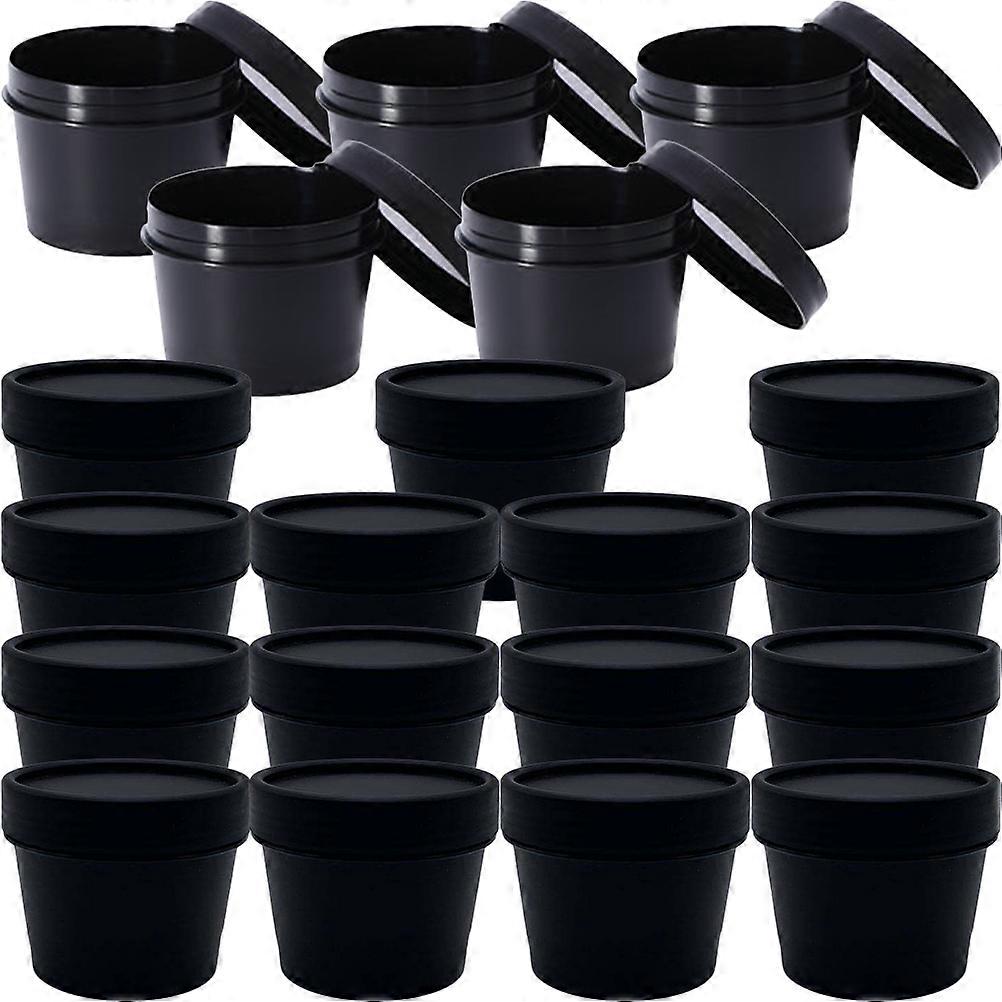Black Plastic Jars for Storage Travel Kit with Lid 20pcs Small Containers 1.7oz
