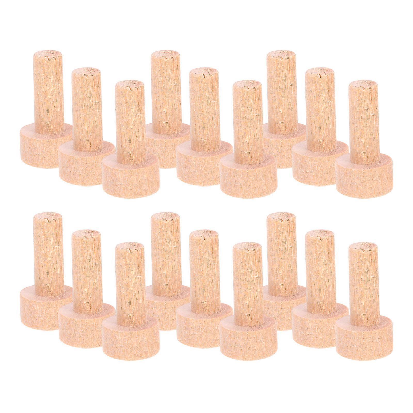 Wooden Pegs for Crafts Sturdy and Durable T Shape Round Head Ideal for DIY Projects Beige Color 20 Pieces