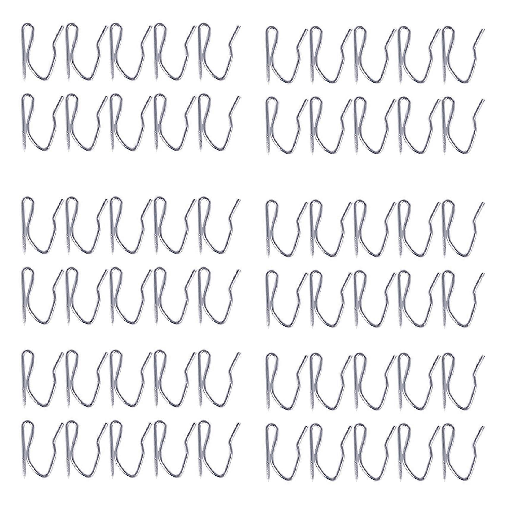 60Pcs Curtain Drapery Pin Hooks - Silvery