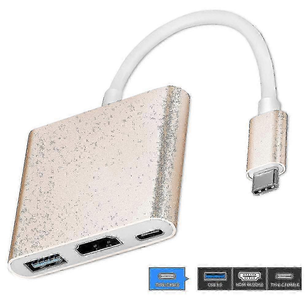 Type C-adapter, Usb 3.1-hub (compatibel met usb-c Thunderbolt 3-poorten) naar USB 3.0 / Hdmi / Type C FemalGold SZRH A-W