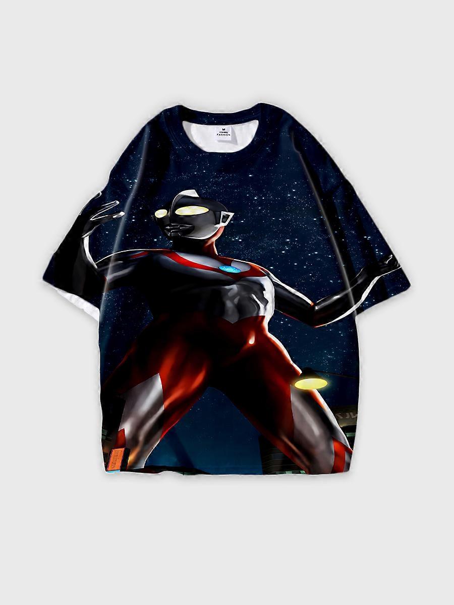 T-shirt round neck Role Pattern loose short sleeve C1905