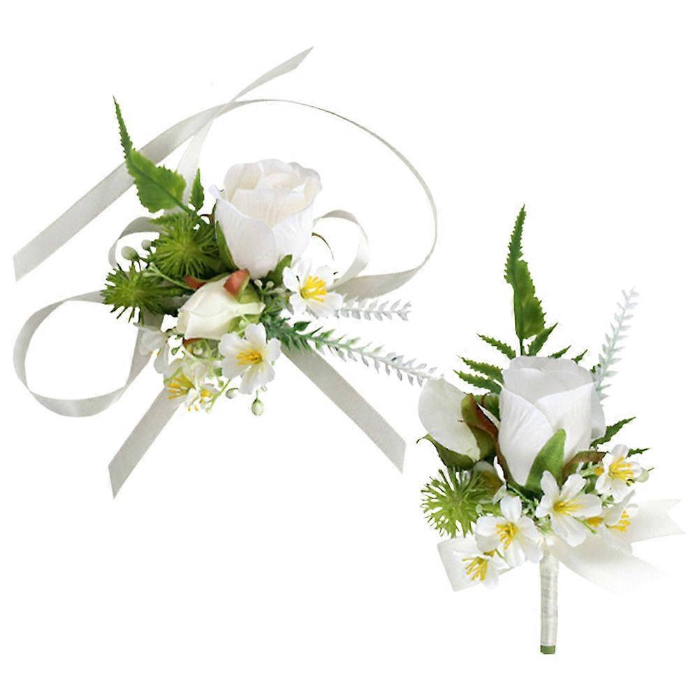 Corsage and Boutonniere Set for Wedding Decoration Cloth Material Assorted Color