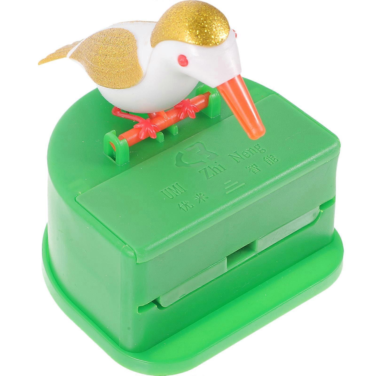 Cartoon Bird Toothpick Holder Press Type Plastic Yellow for Storage Use 1 Set
