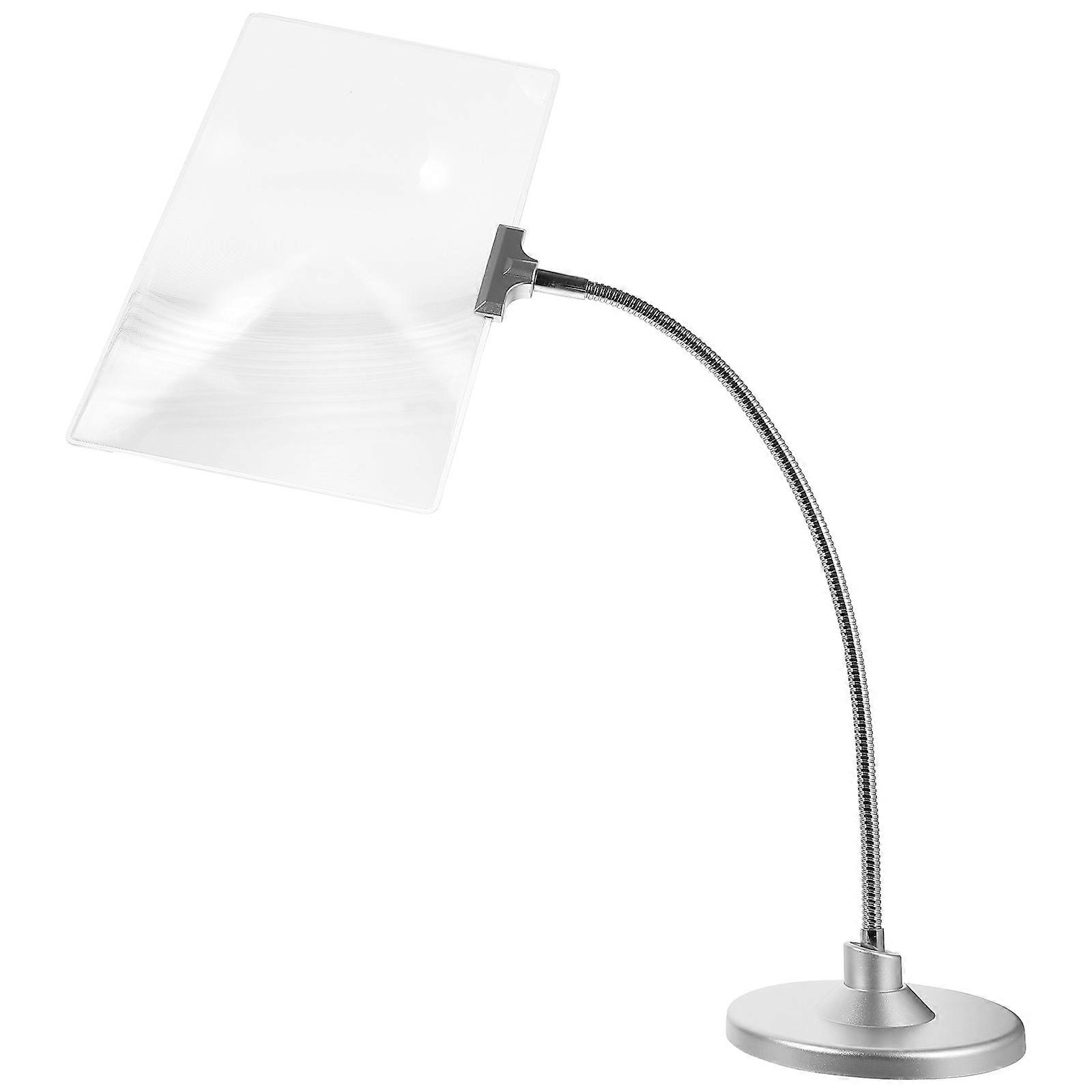 مكبر للخياطة مع حامل 4X تطريز عدسة مكبرة فضة 25.7X14.5 سم خياطة 1 حزمة