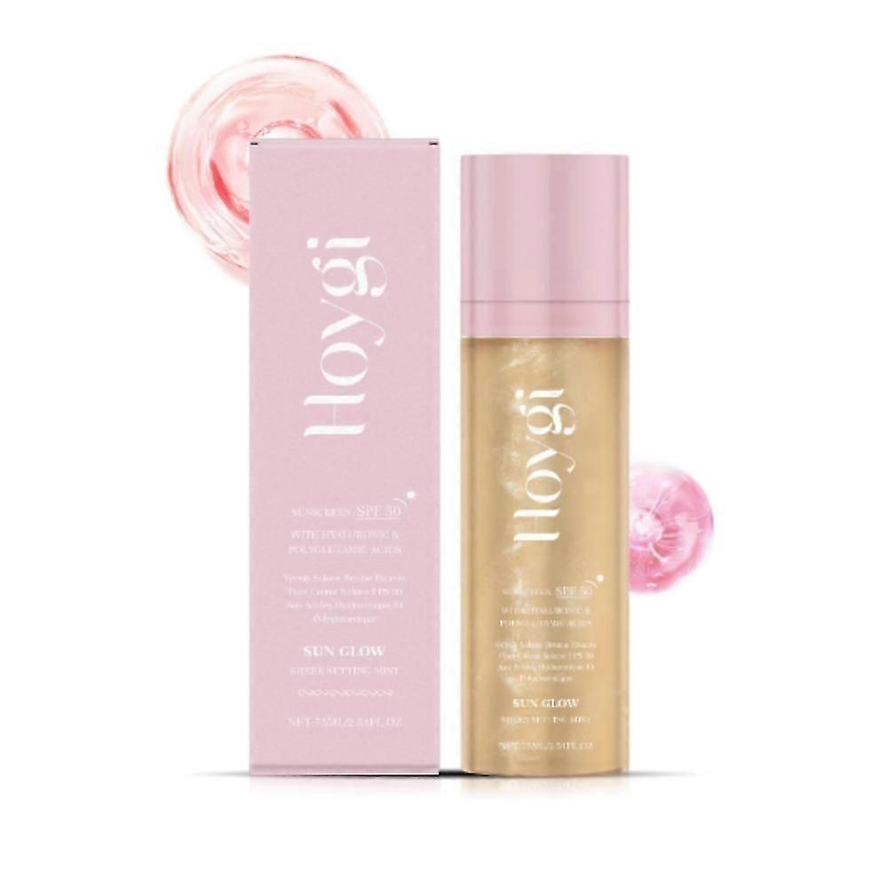 واقي من الشمس Sunglaze Sheer Setting Mist SPF 50 ، رذاذ زيت الجسم المتلألئ
