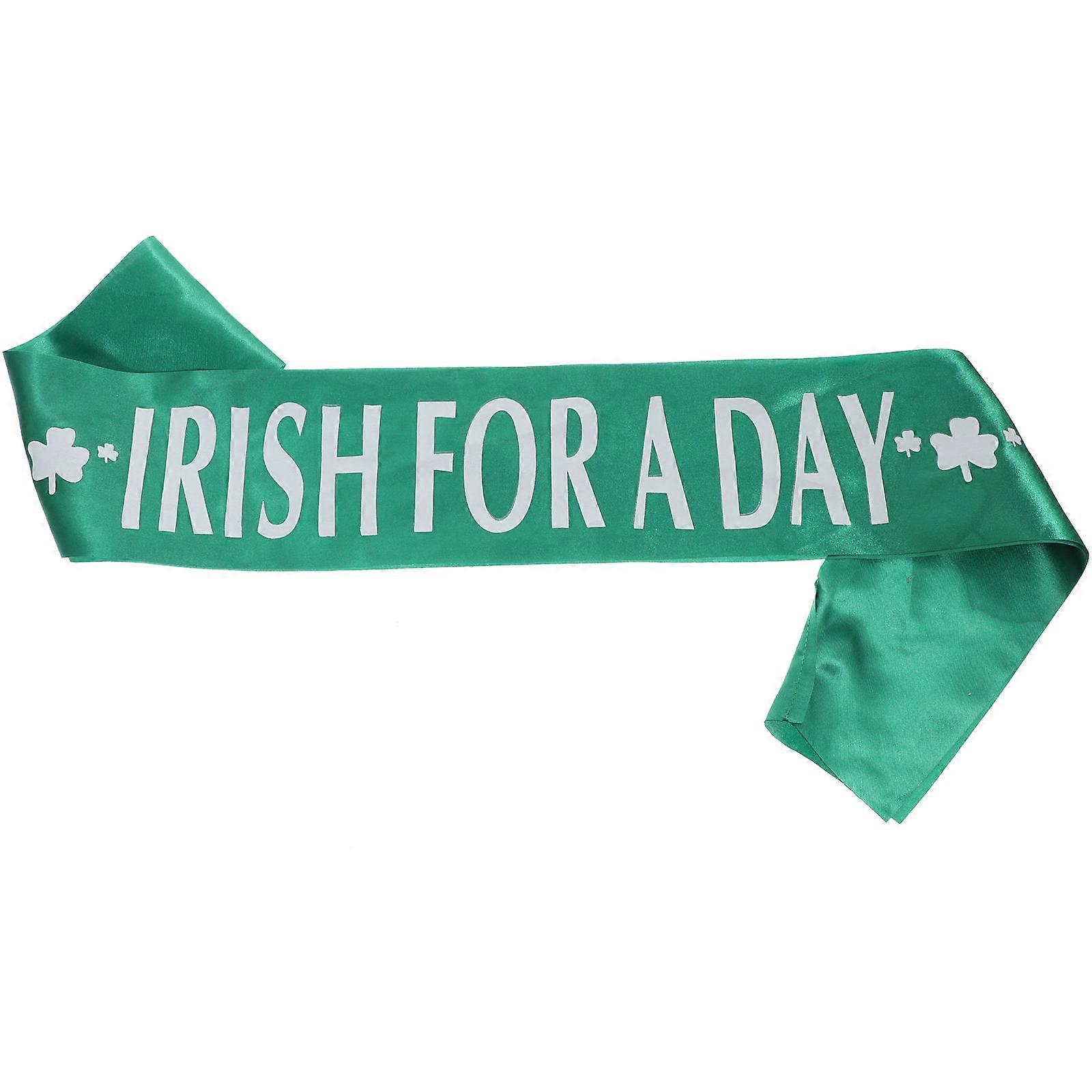 Green Multicolor Stain Sash for St. Patricks Day Party Made of Cloth Comfortable Portable 6Pcs