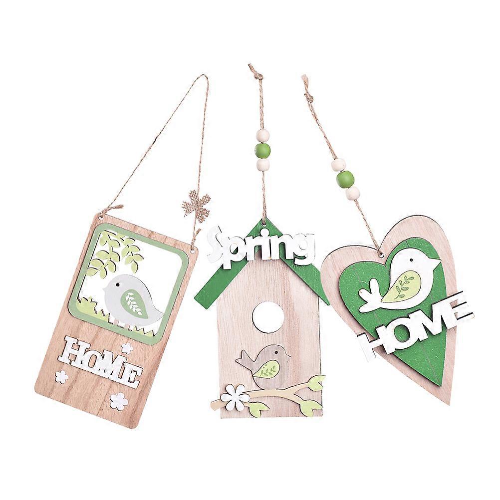 Festive Wood Hanging Ornaments DIY Project Home Office Decor 3Pcs Assorted Color
