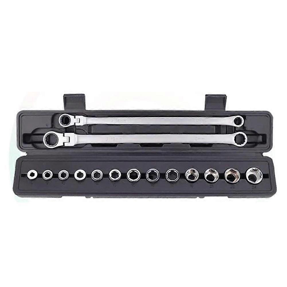 Adjustable Ratchet Wrench 15 Ratchet Key Sets Labor-saving Screwdriver Head