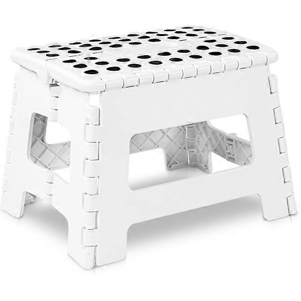 Folding Step Stool - (Pack of 1) Foot Stool with 9 inch Height - Holds up to 300 lbs - Lightweight Plastic