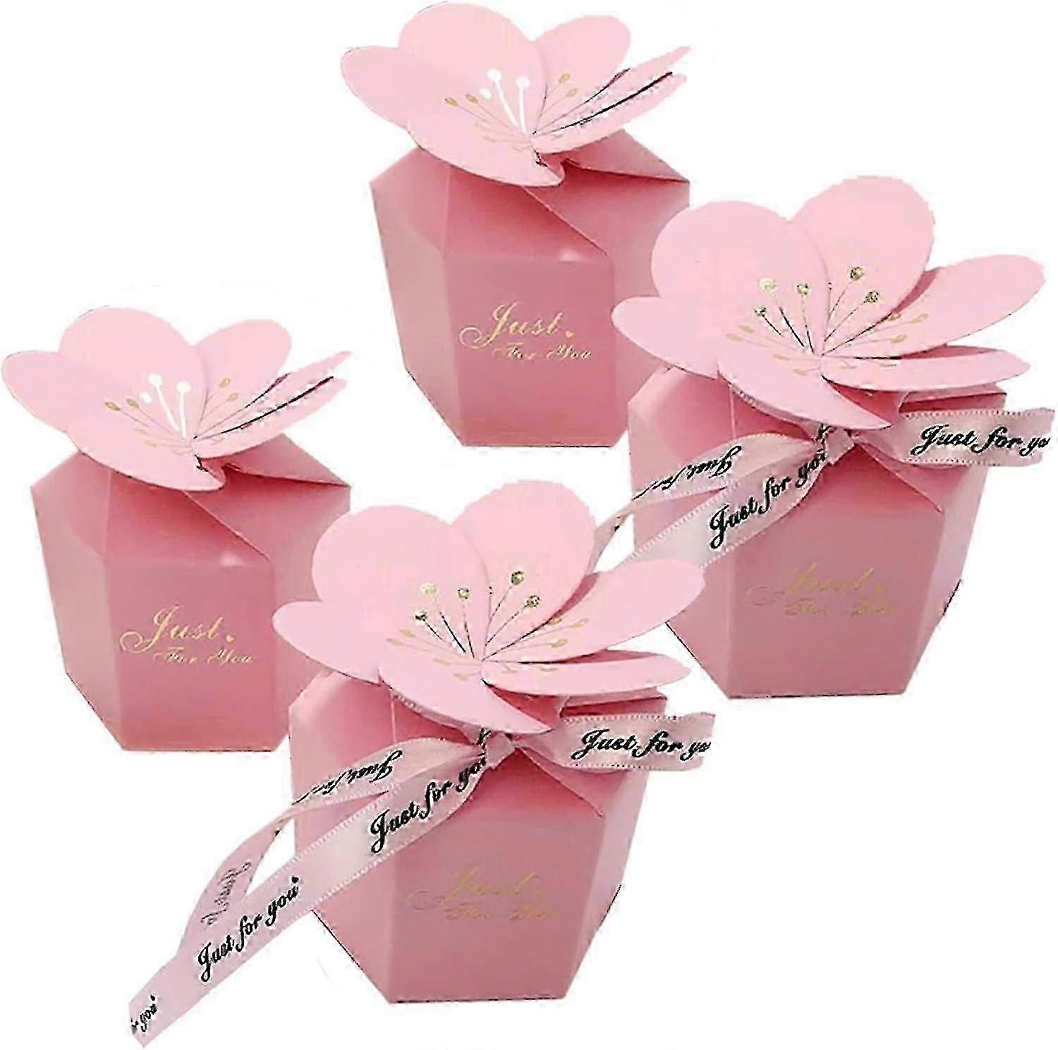 30PCS Hexagonal Candy Boxes, Wedding Party Favor Gift Boxes, Creative Treat Boxes