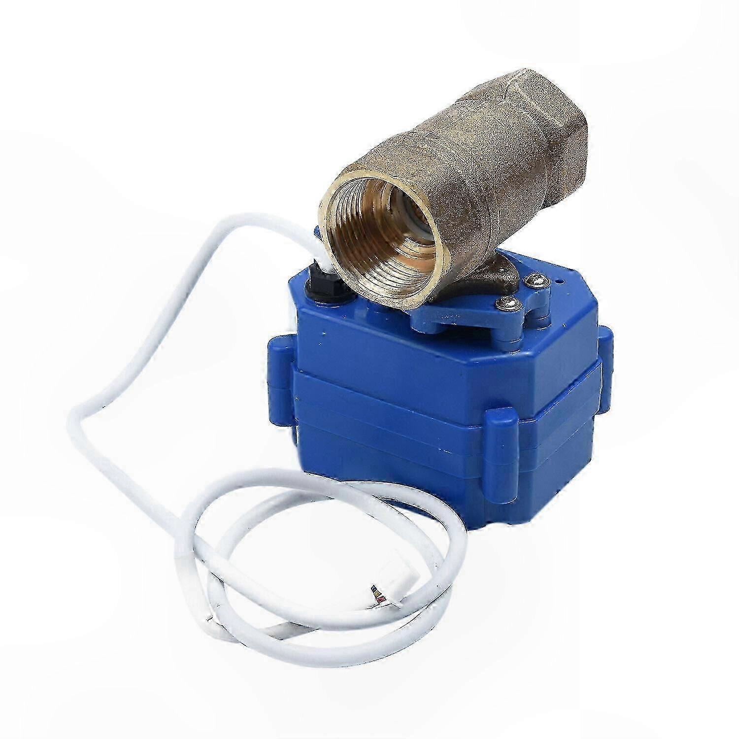 Electric Motorized Ball Valve, Brass, DN20 G3/4, 12V DC, 3-Wire Configuration, 2-Way Operation