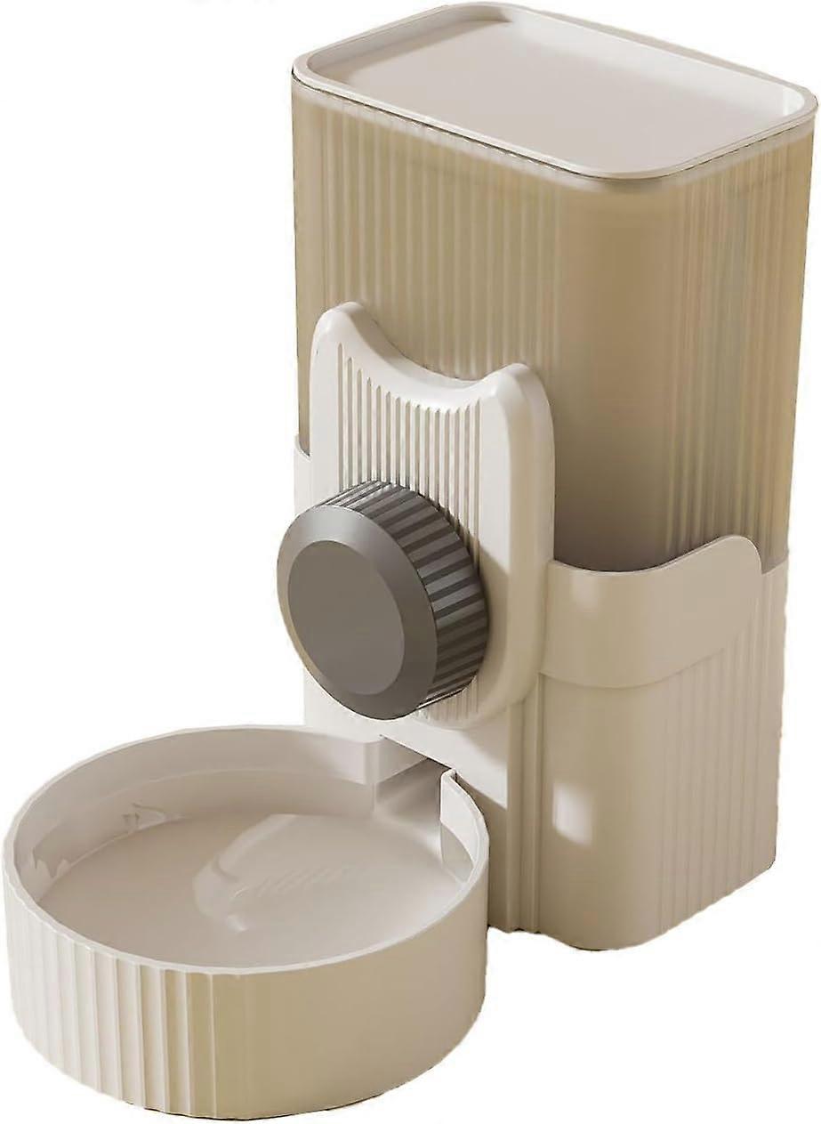Automatic Cat Feeder 1L Gravity Feed Pet Dispenser With Clear Window Hanging Cage Water And Food Dispenser Gray