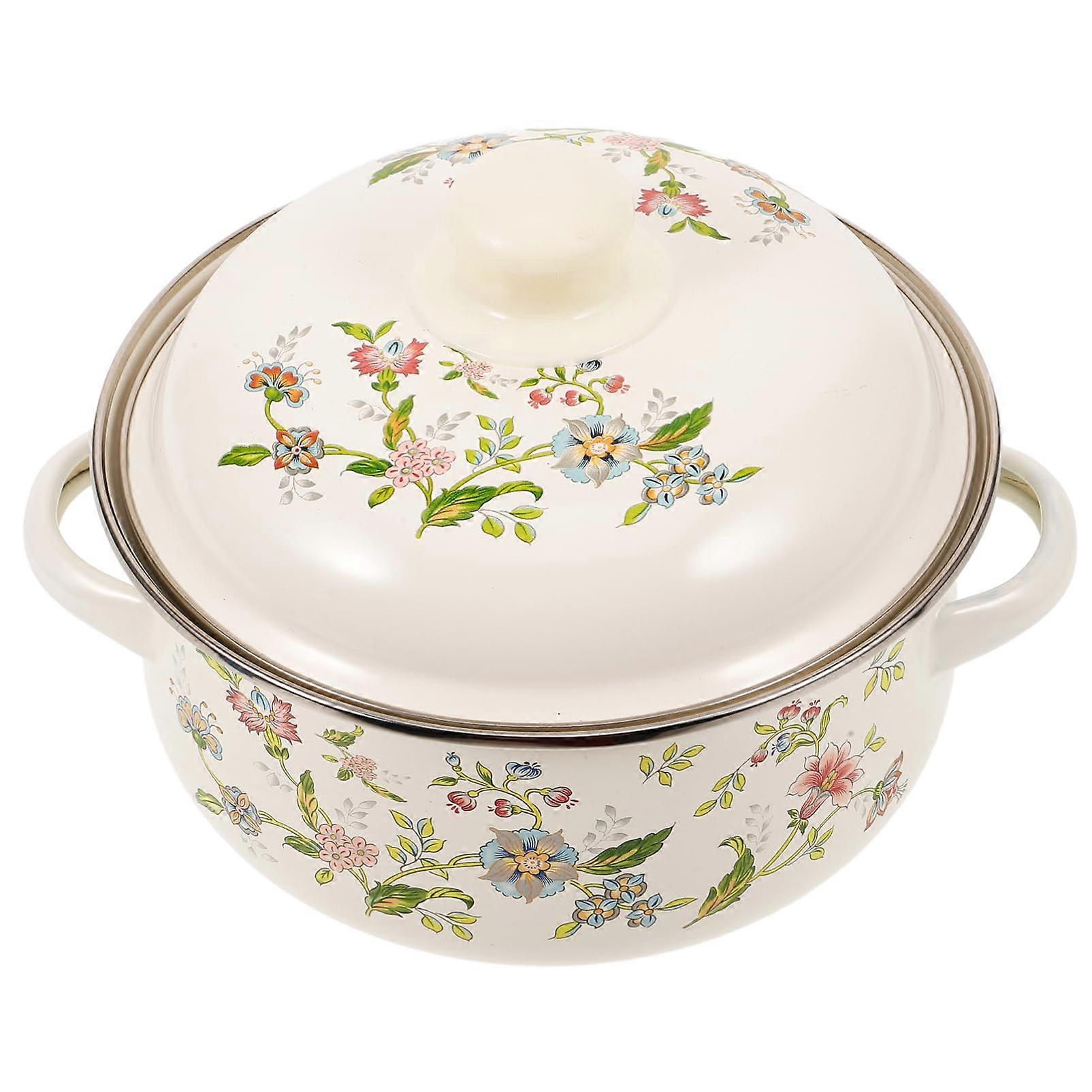 Enamel Cooking Pot Multifunctional Soup Pot for Casserole and InductionCompatible with Practical HeatResistant Handle for Every Kitchen