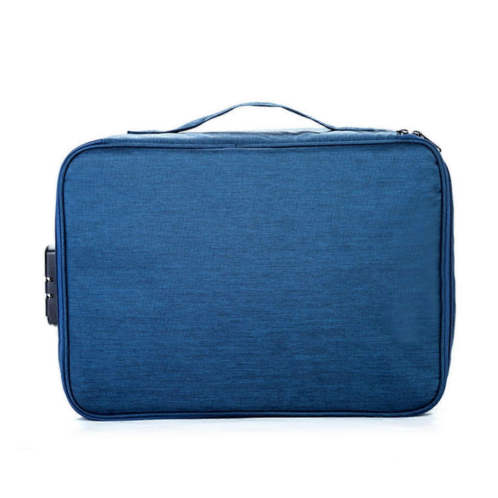Mappe Large-Capacity Document Bag A4 Binder Organizer For Travel And Home Office Blue