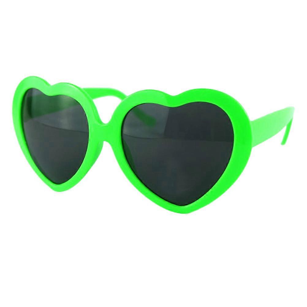 Green Heart Shaped Sunglasses for Party Use Made of Durable Plastic Perfect for Fun Atmosphere