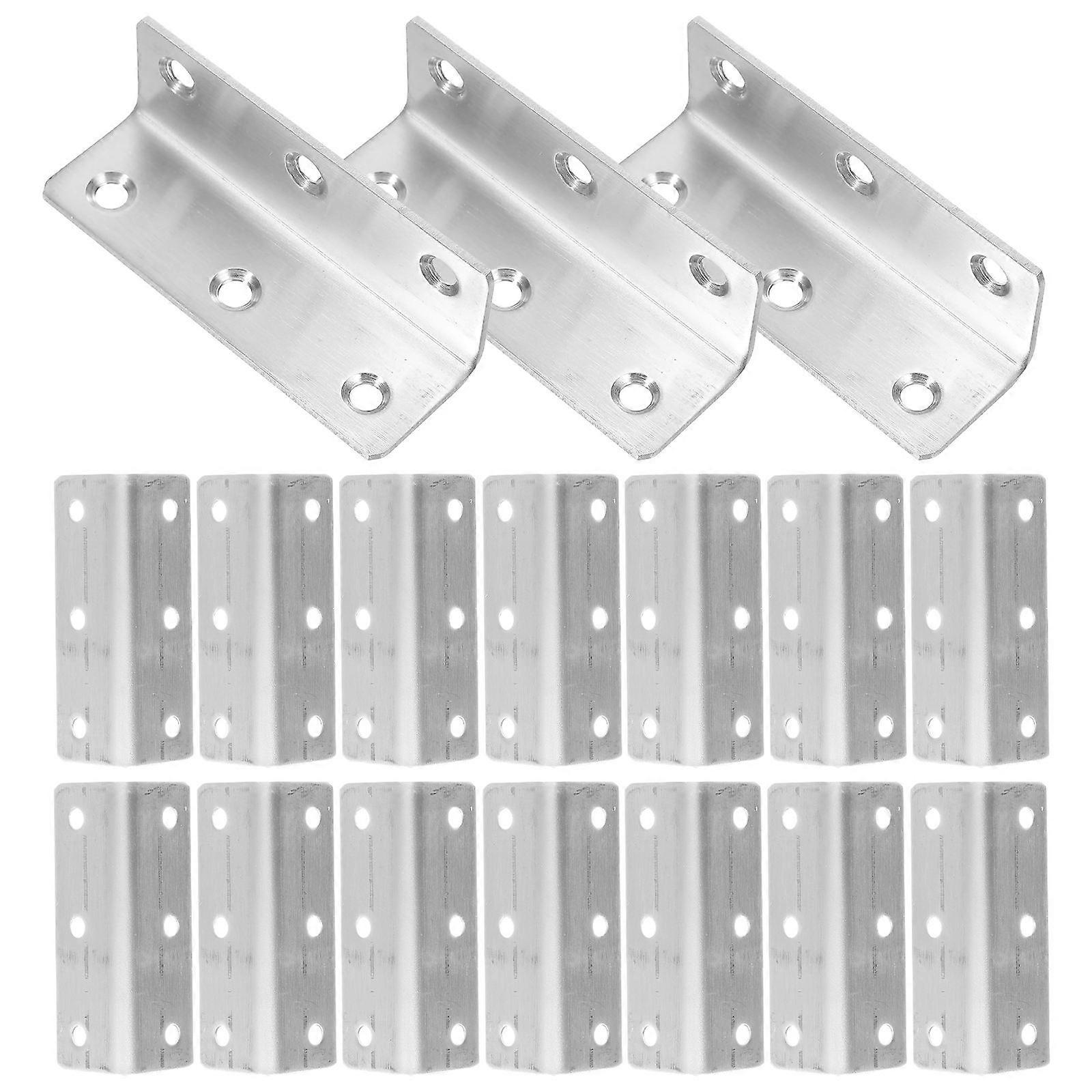 20pcs Stainless Steel Corner Brackets for Furniture, Beds, Shelves – Durable, Removable Angle Brackets for Frame Support and Fixing