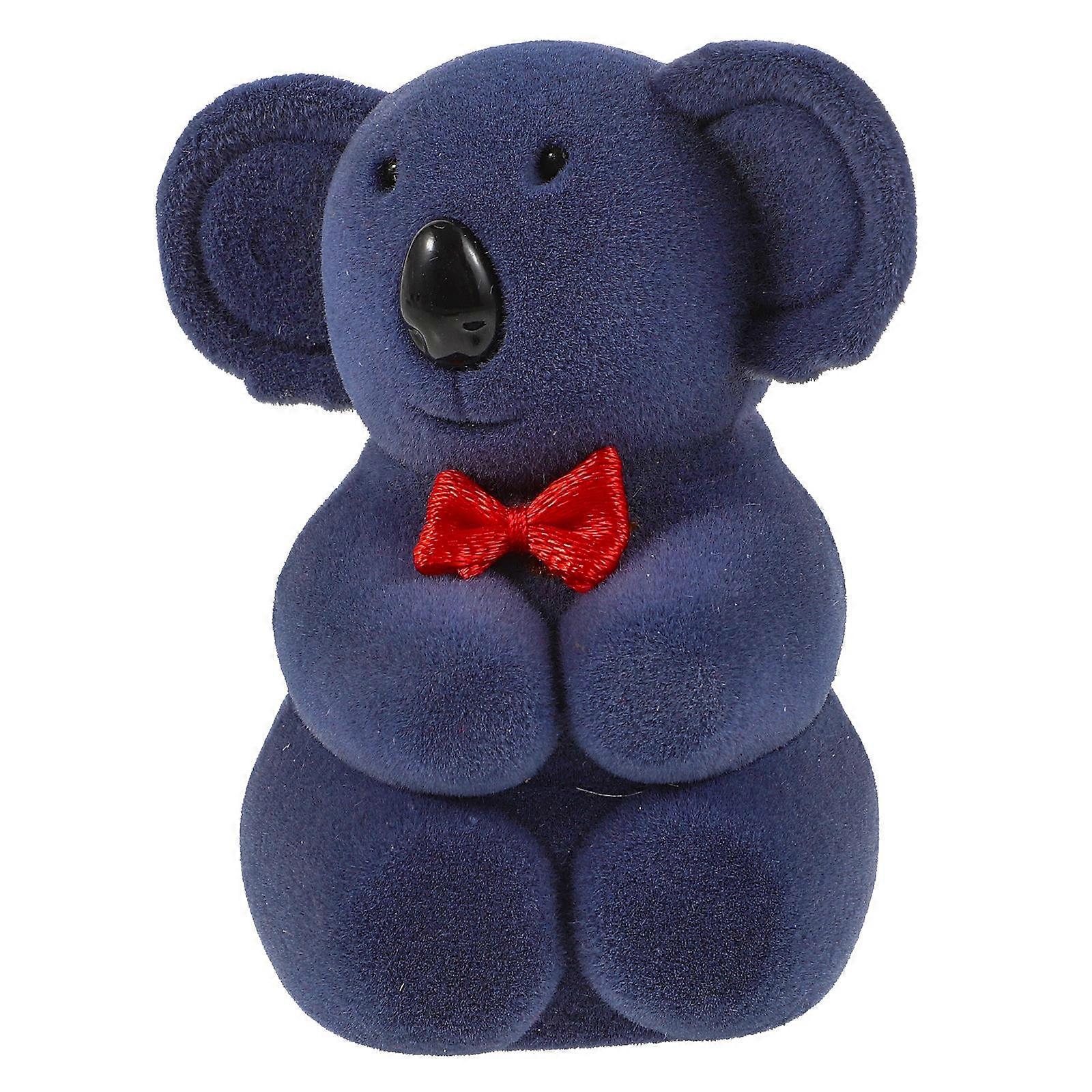 Koala-Shape Ring Gift Box Blue Plastic Dust-Proof Delicacy for Proposal for Storage