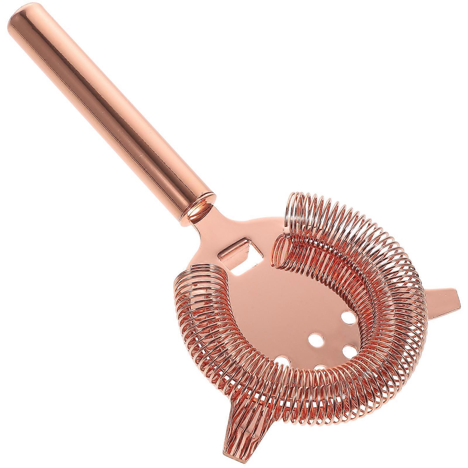 Rose Gold Stainless Steel Cocktail Strainer for Drinks with Comfortable Grip and Smooth Surface Ideal for Bar Home Use