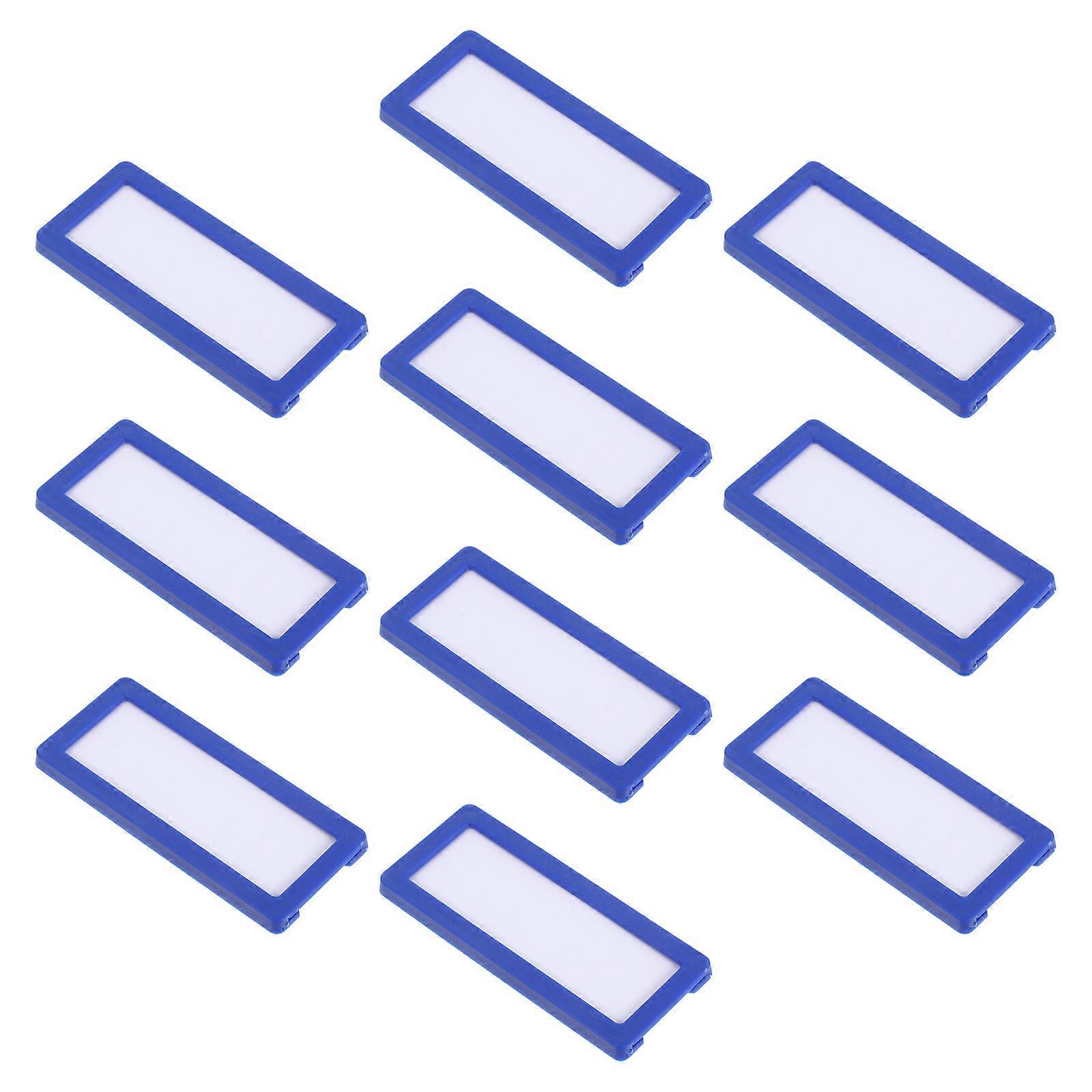 Magnetic Label Strips 10 Pcs PP Rubber Name Tag Magnets Blank Shelf Sign Holders Blue