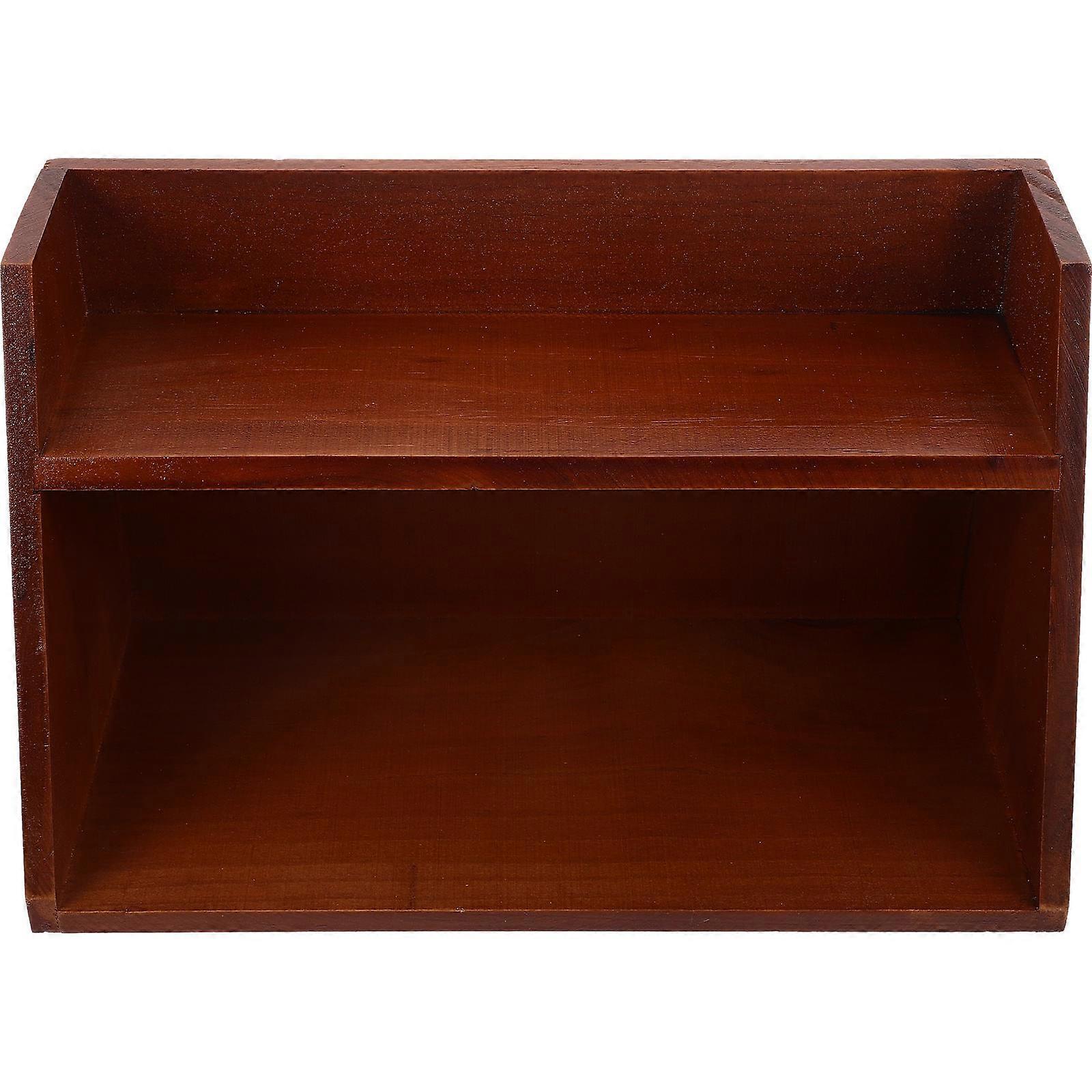 Wood Display Rack Simple Design For Toys And Handcrafts Dark Red Storage 1Pcs