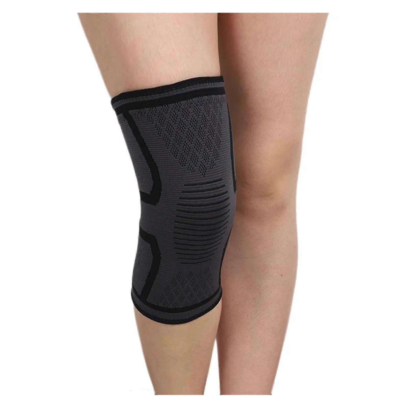 Knee Pads 1 Pair Elastic Nylon For Running Basketball Volleyball Support Black M
