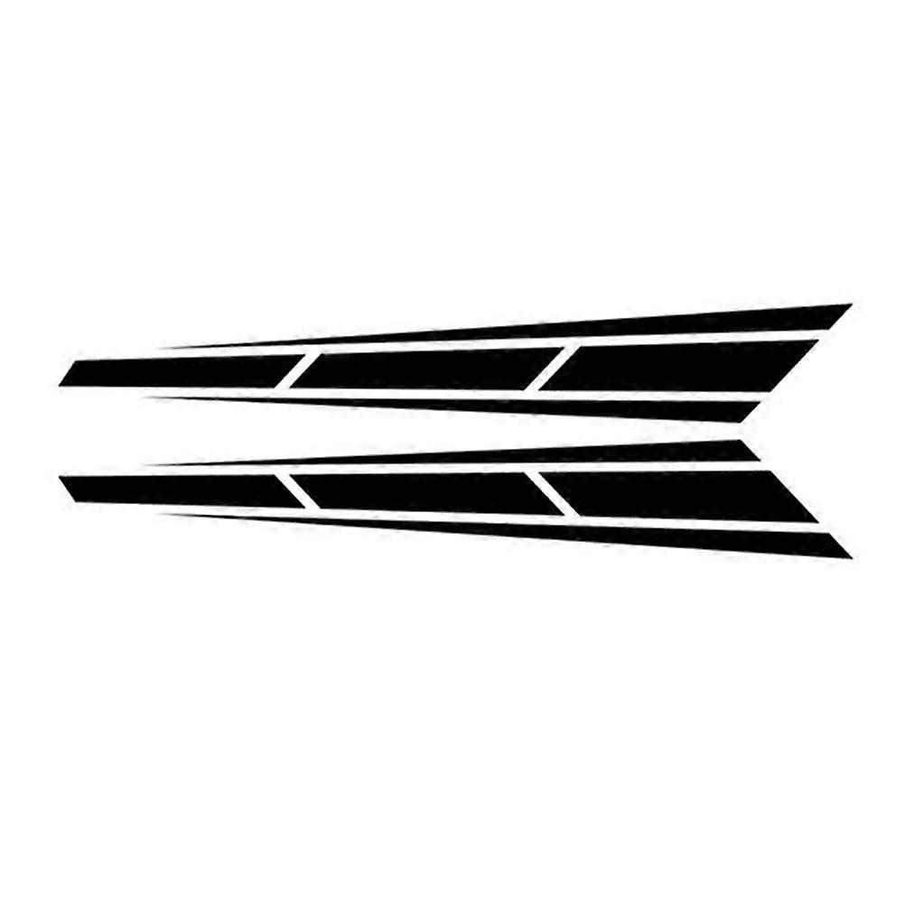 Car Side Label Body Sticker 2Pack Stripe Vinyl Decal Decorative For Car Modification Black Ethylene Material Durable