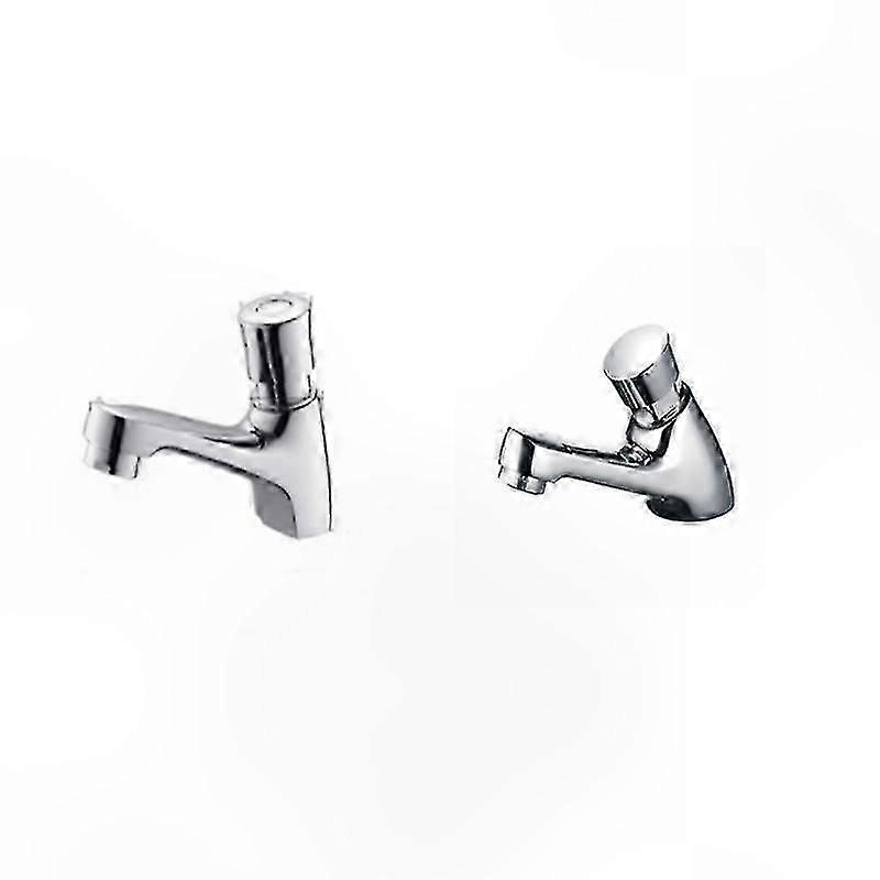 Chrome-Plated Self-Closing Faucet for Kitchen, Bathroom, and Outdoor Use with Water-Saving Time Delay Feature