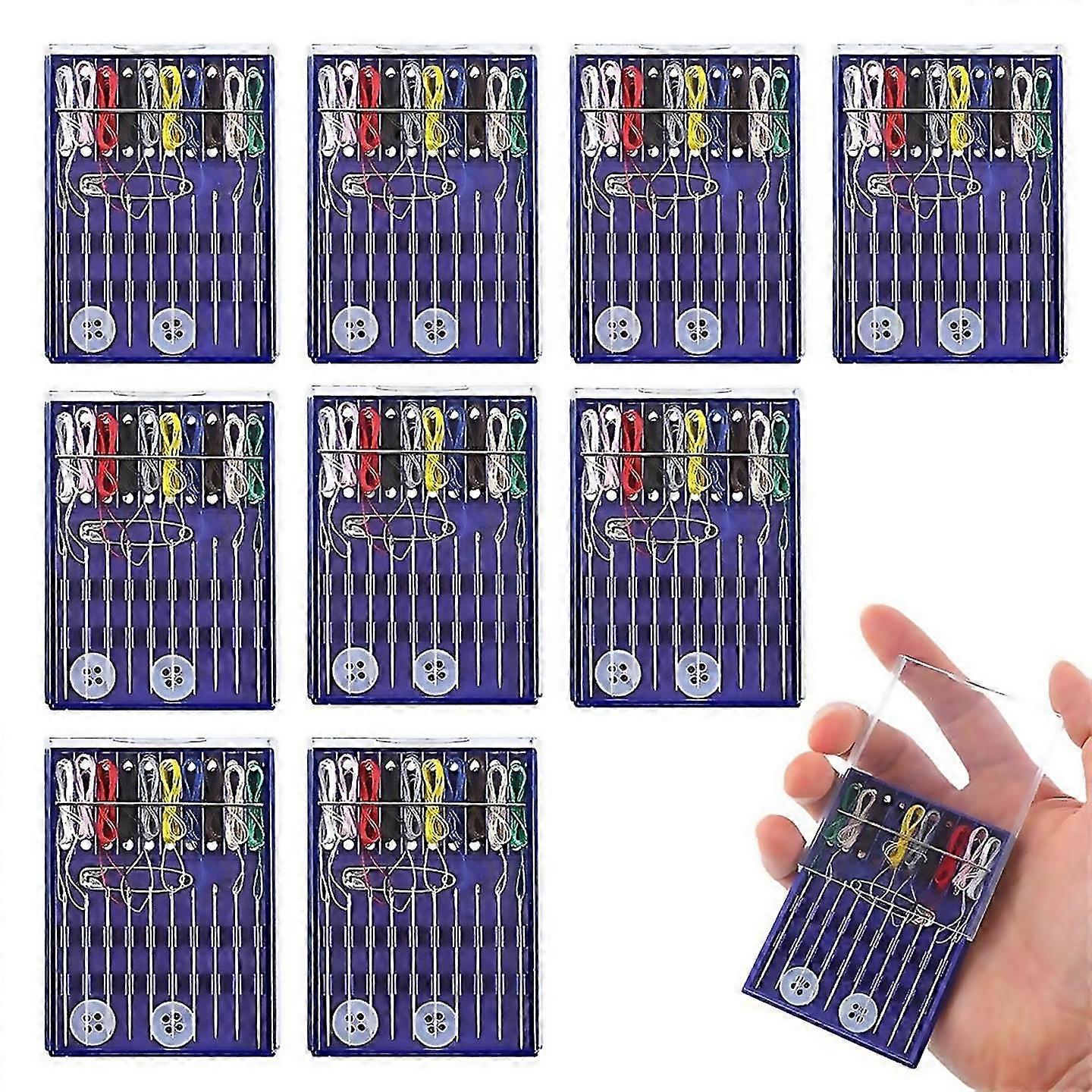 For 10 boxes mini sewing kit quick fix sewing kit small travel sewing kit pre threaded needle kit