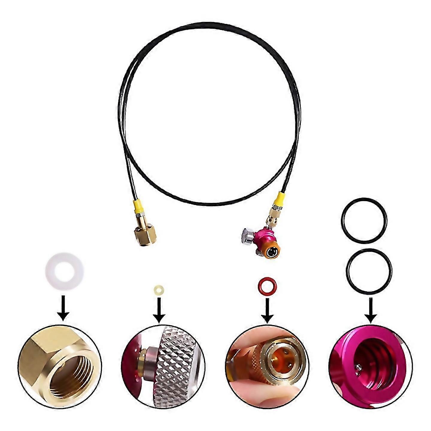 For Co2 Transfer Adapter And Hose With 2000psi Pressure Gauge