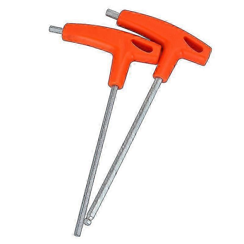 2pcs clé Allen en forme de T tête plate rotule avec poignée Tournevis hexagonal simple coin hexagonal intérieur, tête plate 2mm Betterlifefg