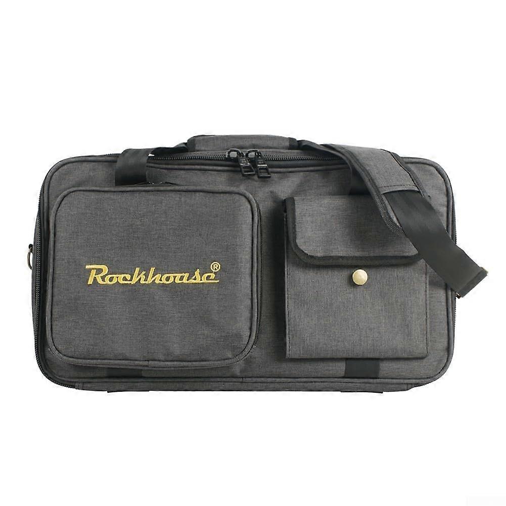 Guitar Effect Pedalboard Bag, Portable Oxford Fabric Case for Musicians, Black, Medium Size, Durable Transporter