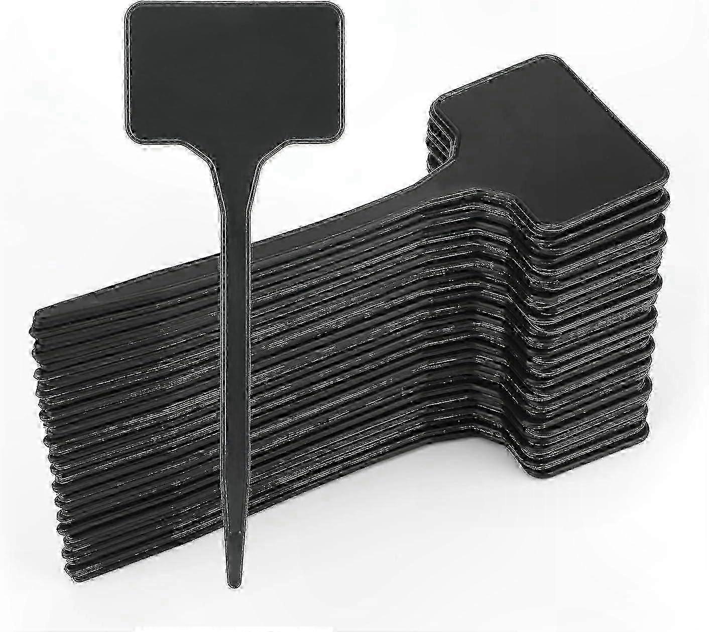 Durable Plastic Garden Markers - 50 Count Black Tags for Plant Identification