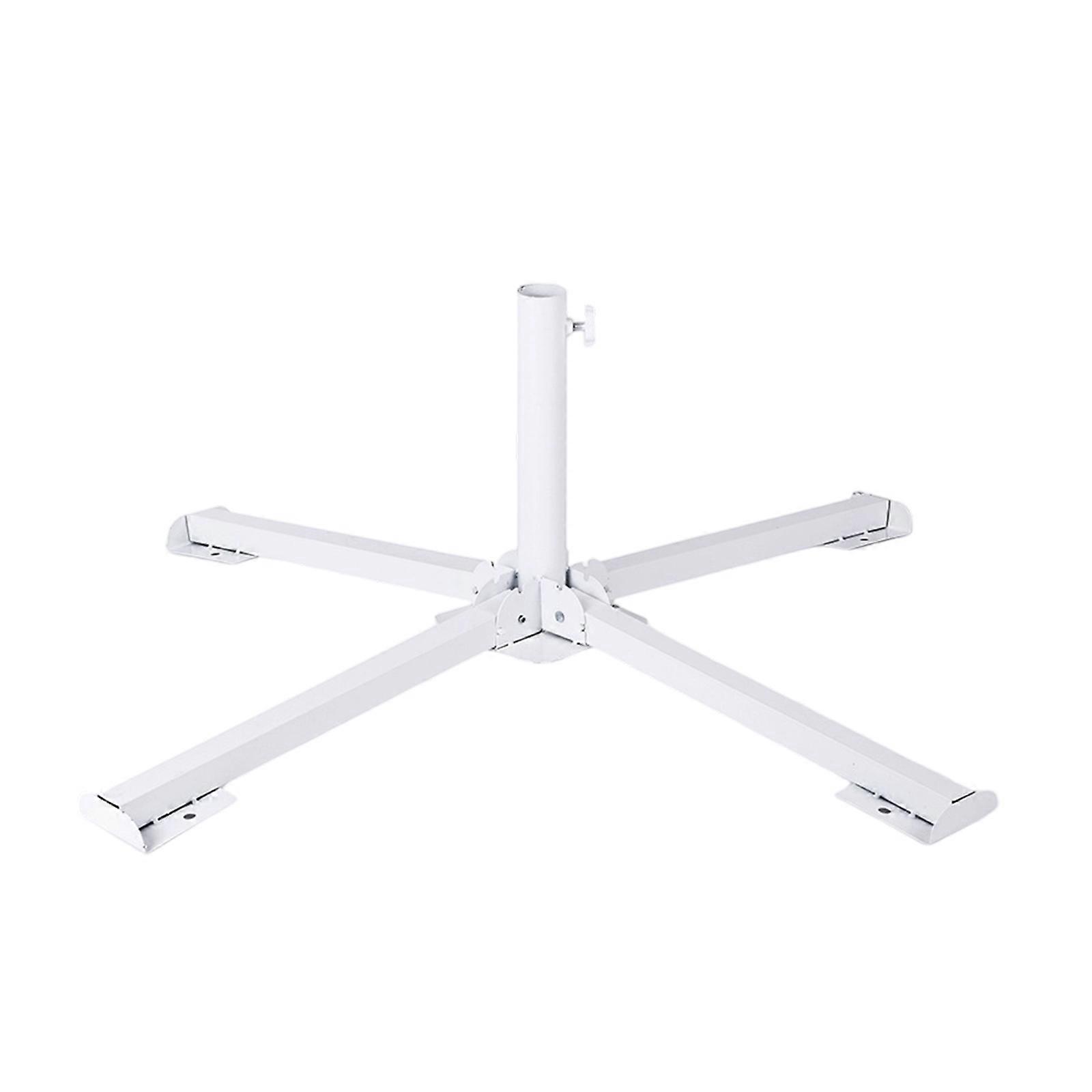 Stable Metal Frame Sunshades Umbrellas Base Opening Regulable Height Easy Setups for Patios Camping  White