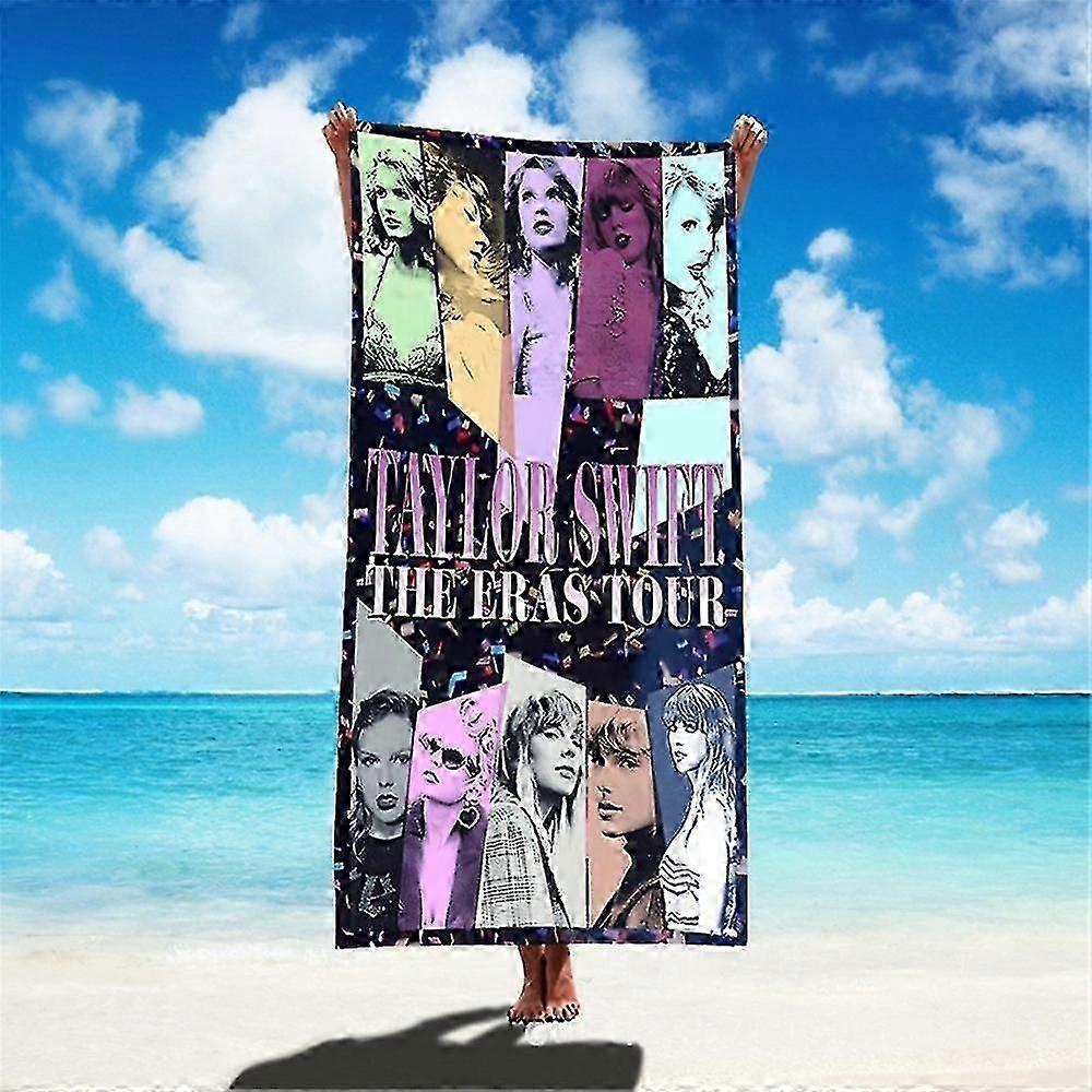 Taylor Swift Tryckt Strand Badhandduk Stor Mikrofiber Badhandduk Vuxen Barn Lättvikt Semester Sommar Simning Handdukar -WH