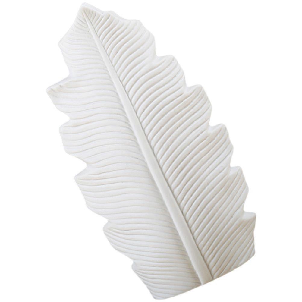Storage Container Ceramic Flower Vase Nordic Style Leaf Shape for Bedroom White Color for Decorative 1Pack