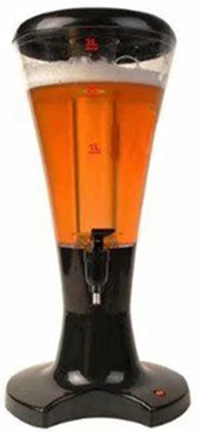 Beer Tower Dispenser, Drink Dispenser Juice Cooler 3L (Color : Schwarz)