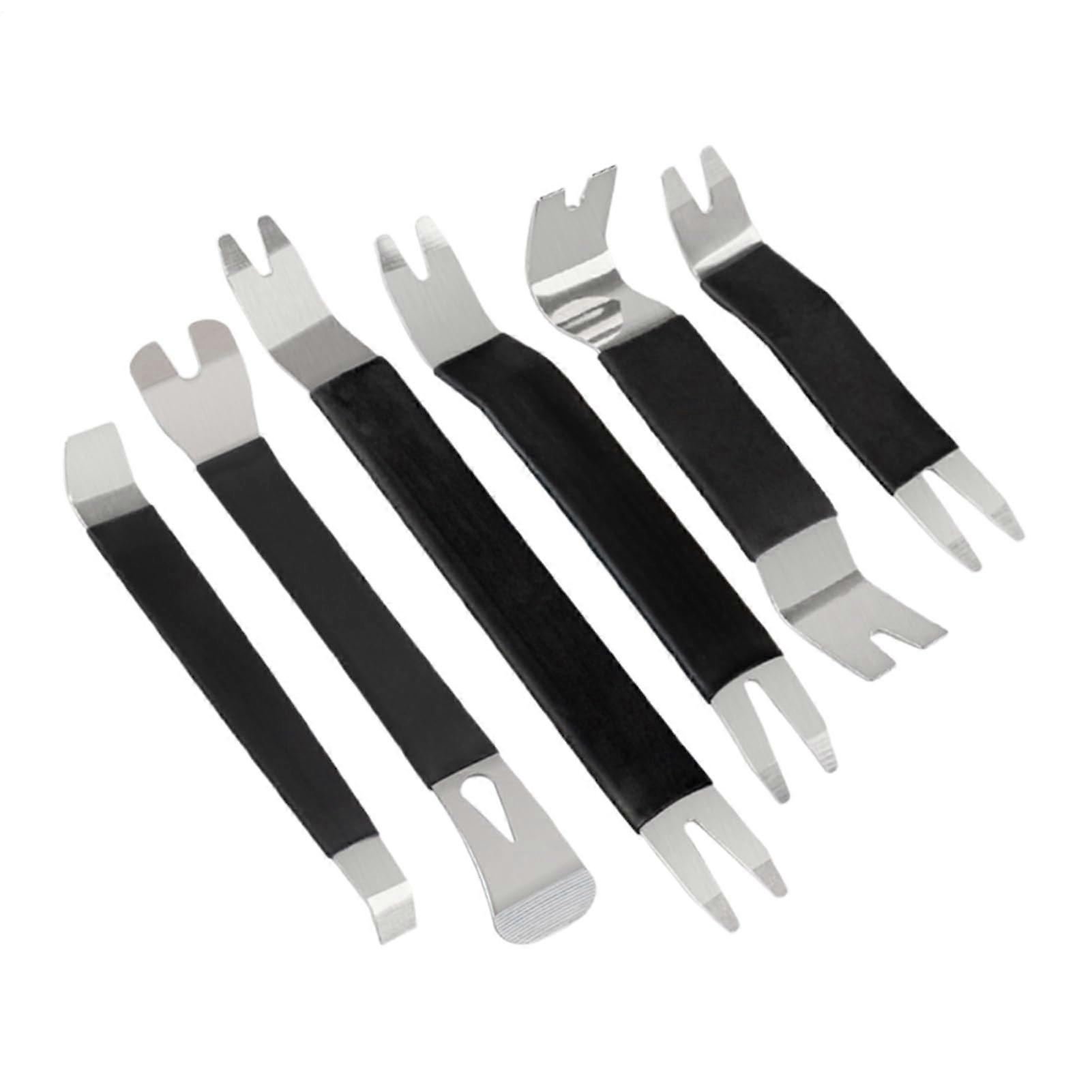 6-Piece Trim Removal Tool Kit For Car Interiors, Door Panels, Audio Systems; No-Scratch Pry Tools With Rubber Sleeves
