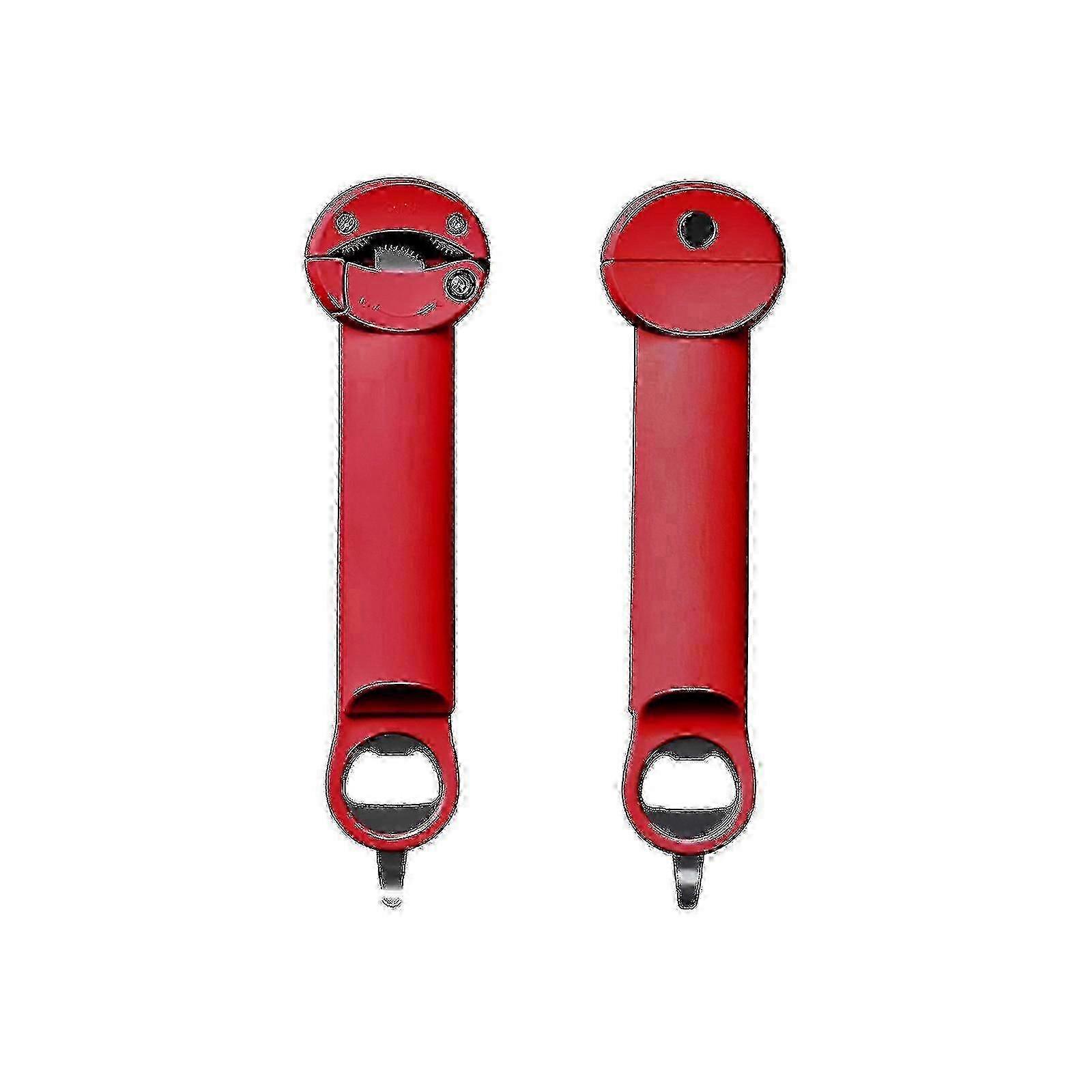 Multifunctional Retractable Bottle Opener with Keychain - Compact & Durable for Home, Camping, Travel - Red