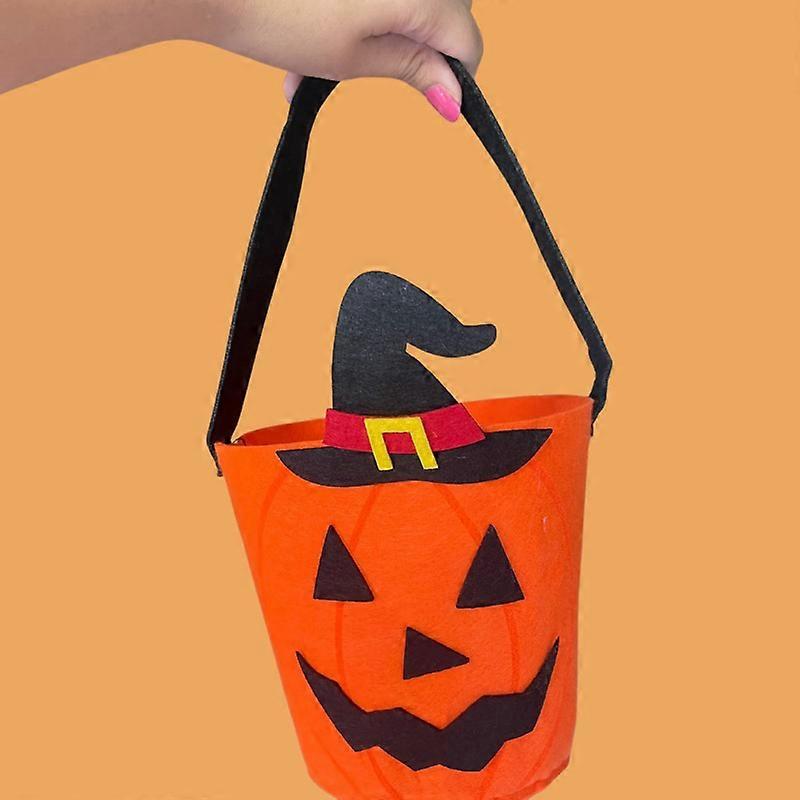 Oversized Nonwoven Candy Holder with Handle Seasonal Party Pumpkin Themed Storage Container For Holiday Occasion  Universal code Universal code