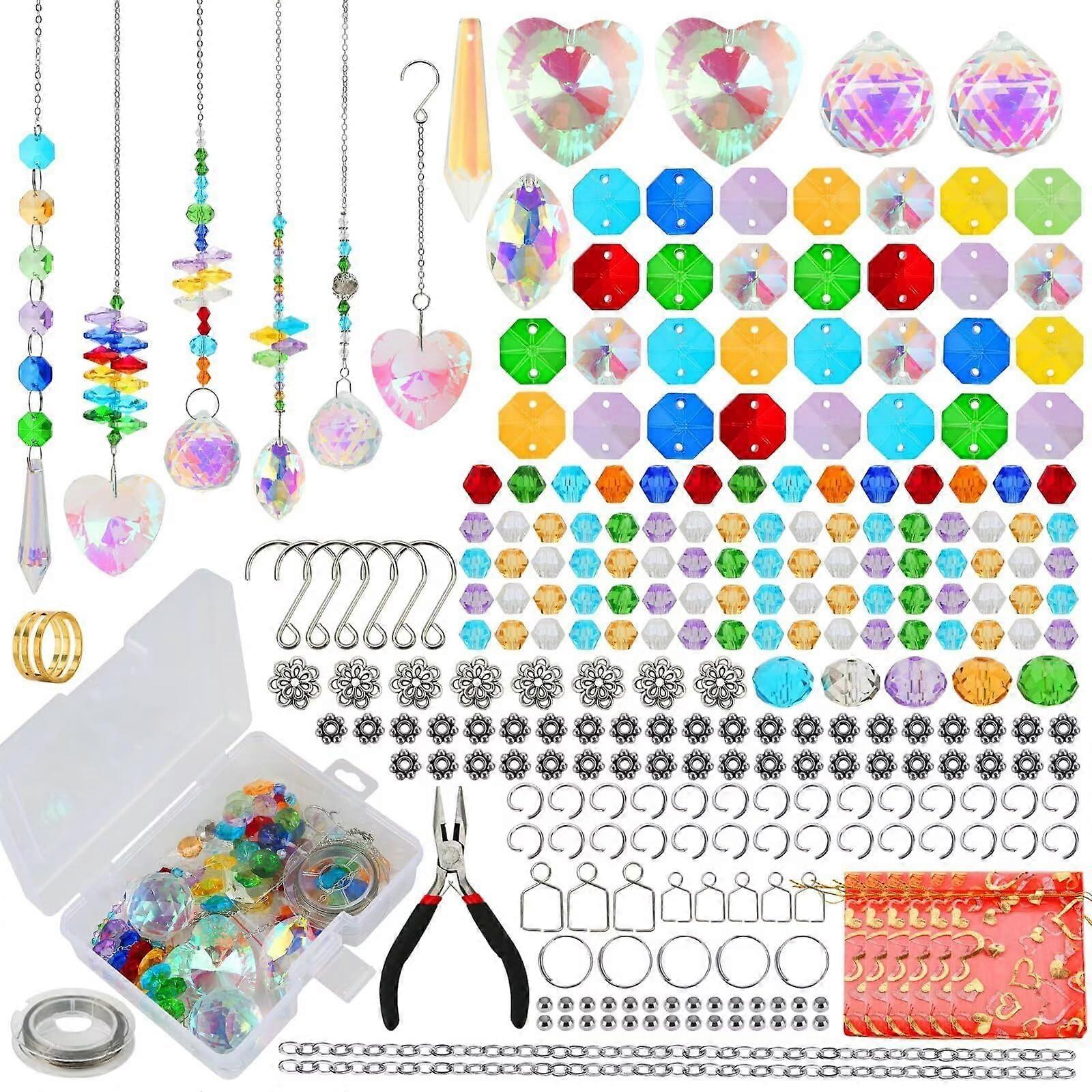 DIY Suncatcher Kit, 460Piece Crystal Prism Suncatchers For Adults, Includes Tutorial, Indoor Window Decor