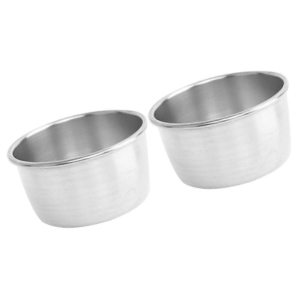 Small Sauce Bowls Stainless Steel Sauce Containers for Picnics Silver Color Offering Storage for Sauces 2Pack