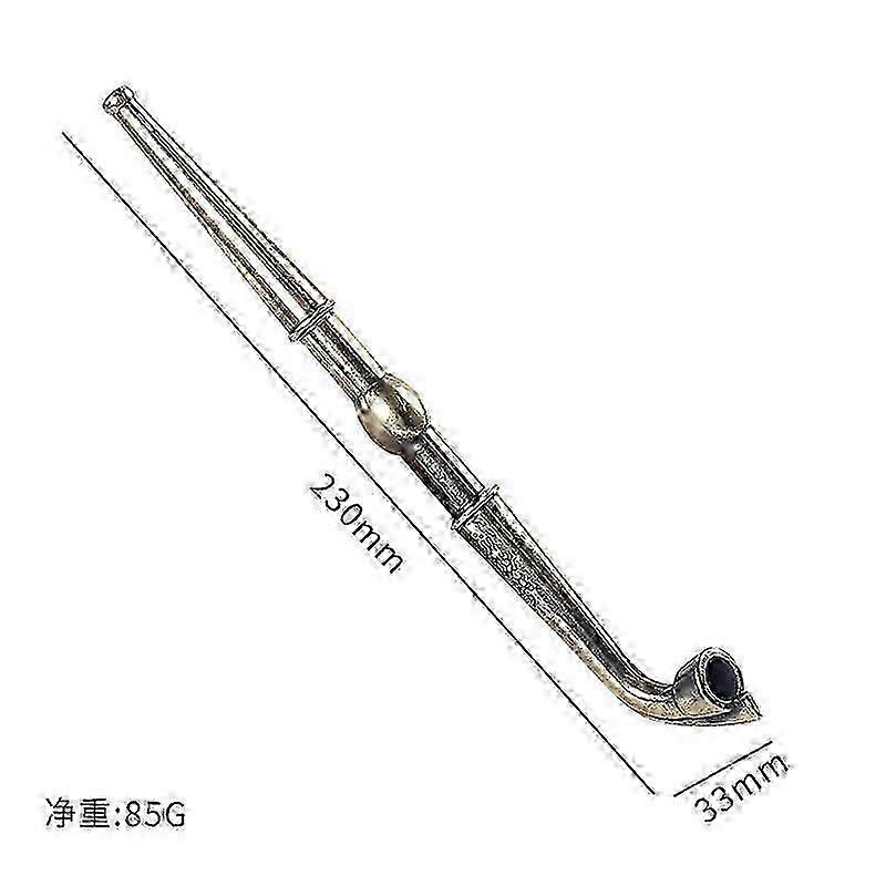 Pipe à tabac traditionnelle à l’ancienne à l’ancienne faite à la main Pot de fumée rétro Pipe à tabac Dragon sculpté chinois Pipe en cuivre Longue tige de tabac ~ a
